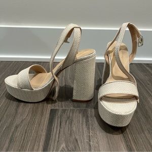 NWOT Scoop Women's High Heel Platform Sandals - neutral tan